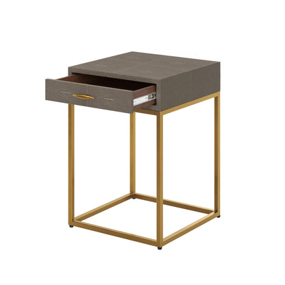 Shop the Hampton Bedside Table one drawer in Grey Shagreen by D.I. Designs. FREE UK Mainland Delivery. Shop online today at www.nobleandnook.co.uk
