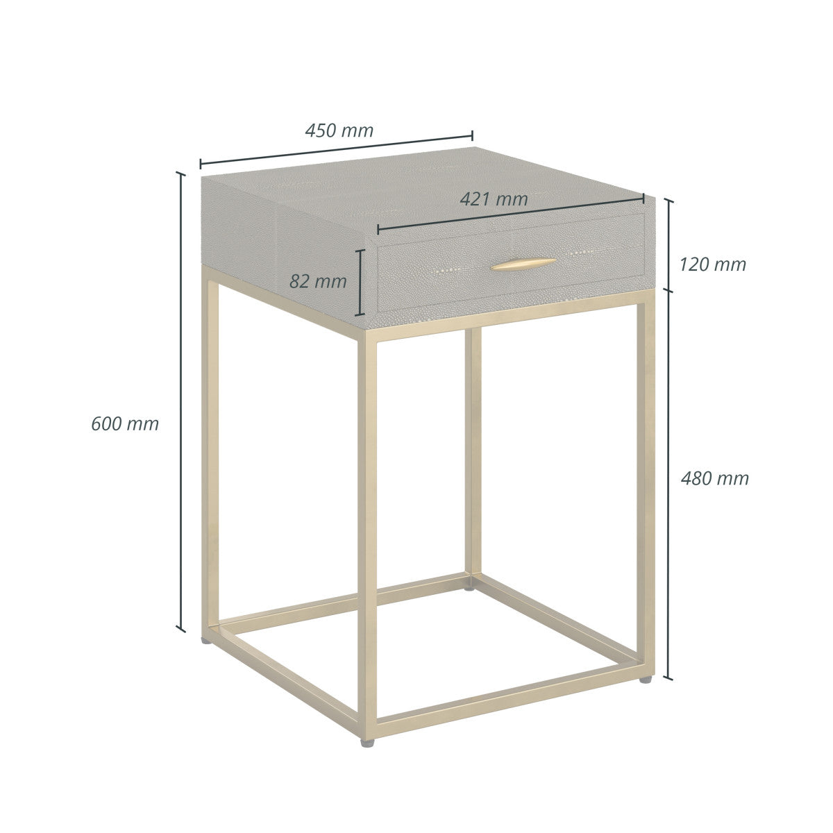 Shop the Hampton Bedside Table one drawer in Grey Shagreen by D.I. Designs. FREE UK Mainland Delivery. Shop online today at www.nobleandnook.co.uk