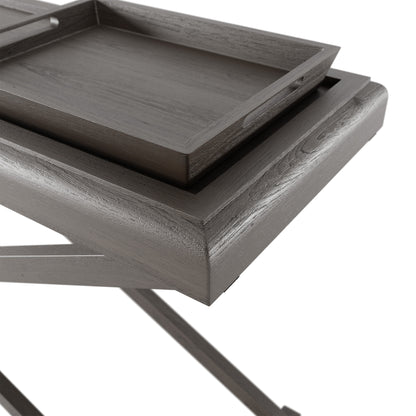 Shop the Bentley Console Table, crafted from grey aged oak and oak veneer with removable tray. Perfect for hallways, living rooms, or dining spaces. Shop online now at www.nobleandnook.co.uk