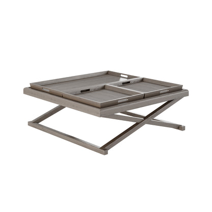 Shop the Bentley Coffee Table in grey aged oak with three removable trays. FREE UK Mainland Delivery. Shop online today at www.nobleandnook.co.uk