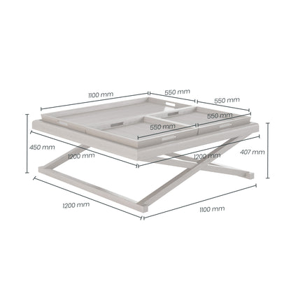Shop the Bentley Coffee Table in grey aged oak with three removable trays. FREE UK Mainland Delivery. Shop online today at www.nobleandnook.co.uk