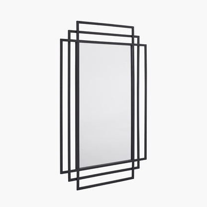 Shop our Black Metal Art Deco Rectangular Wall Mirror, a timeless and elegant addition to your wall. FREE UK MAINLAND DELIVERY. Shop online now at www.nobleandnook.co.uk