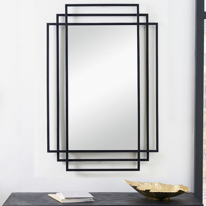 Shop our Black Metal Art Deco Rectangular Wall Mirror, a timeless and elegant addition to your wall. FREE UK MAINLAND DELIVERY. Shop online now at www.nobleandnook.co.uk