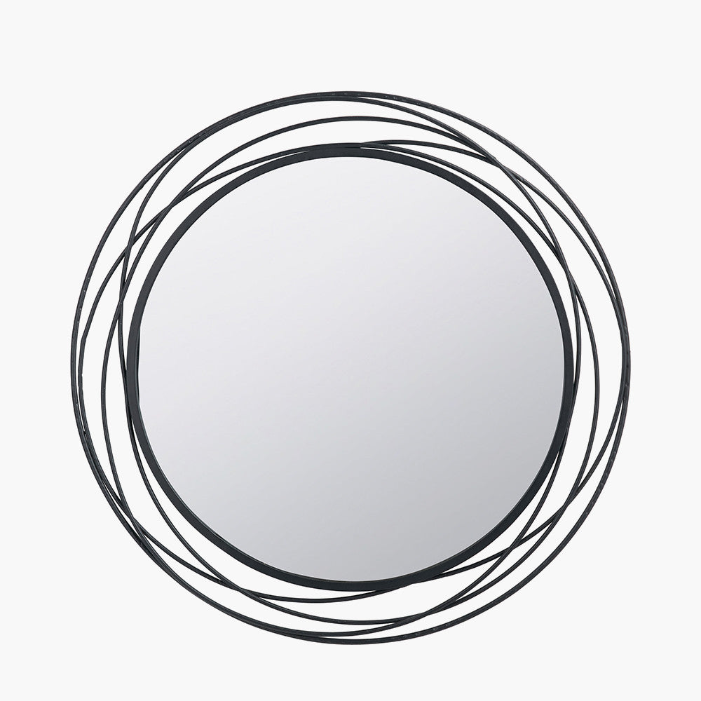 Shop our elegant Antique Black Metal Swirl Round Wall Mirror with intricate metal designs. Shop online now at www.nobleandnook.co.uk