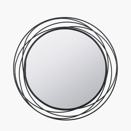 Shop our elegant Antique Black Metal Swirl Round Wall Mirror with intricate metal designs. Shop online now at www.nobleandnook.co.uk
