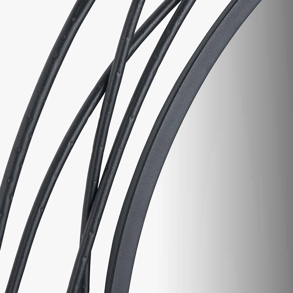 Shop our elegant Antique Black Metal Swirl Round Wall Mirror with intricate metal designs. Shop online now at www.nobleandnook.co.uk