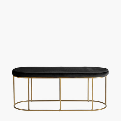 Featuring luxurious Black velvet and a sleek champagne gold metal frame, the this bench is a refined and useful addition to any space. FREE UK MAINLAND DELIVERY.  Shop online now at www.nobleandnook.co.uk