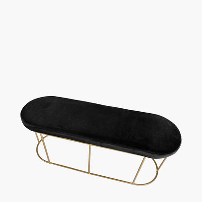 Featuring luxurious Black velvet and a sleek champagne gold metal frame, the this bench is a refined and useful addition to any space. FREE UK MAINLAND DELIVERY on orders over £100.  Shop online now at www.nobleandnook.co.uk
