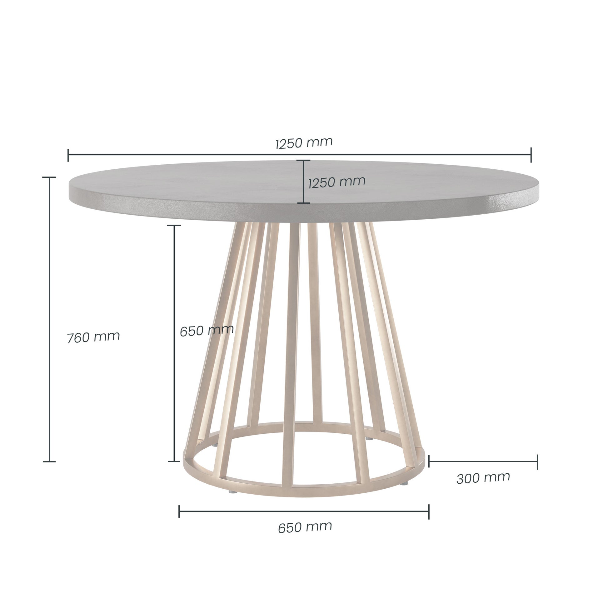 Shop the Bredon Round Dining Table with grey concrete texture top and antique brass colour base. FREE UK MAINLAND DELIVERY on orders over £100. Shop online now at www.nobleandnook.co.uk