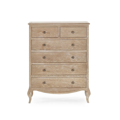 Shop the Camille 4+2 Oak French-inspired Drawer Chest, a perfect fusion of French-inspired sophistication by Julian Bowen. FREE UK MAINLAND DELIVERY. Shop online now at www.nobleandnook.co.uk