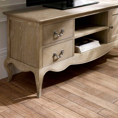 Camille French Style TV Unit | Limed Oak
