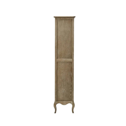 Camille French Style Tall Bookcase with Drawers | Lime Washed Oak