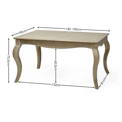 Camille French Style 4–6 Seater Extending Dining Table | Limed Oak