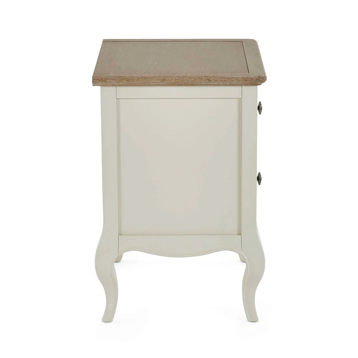 Camille 2 Drawer Bedside Table | Ivory & Limed Oak