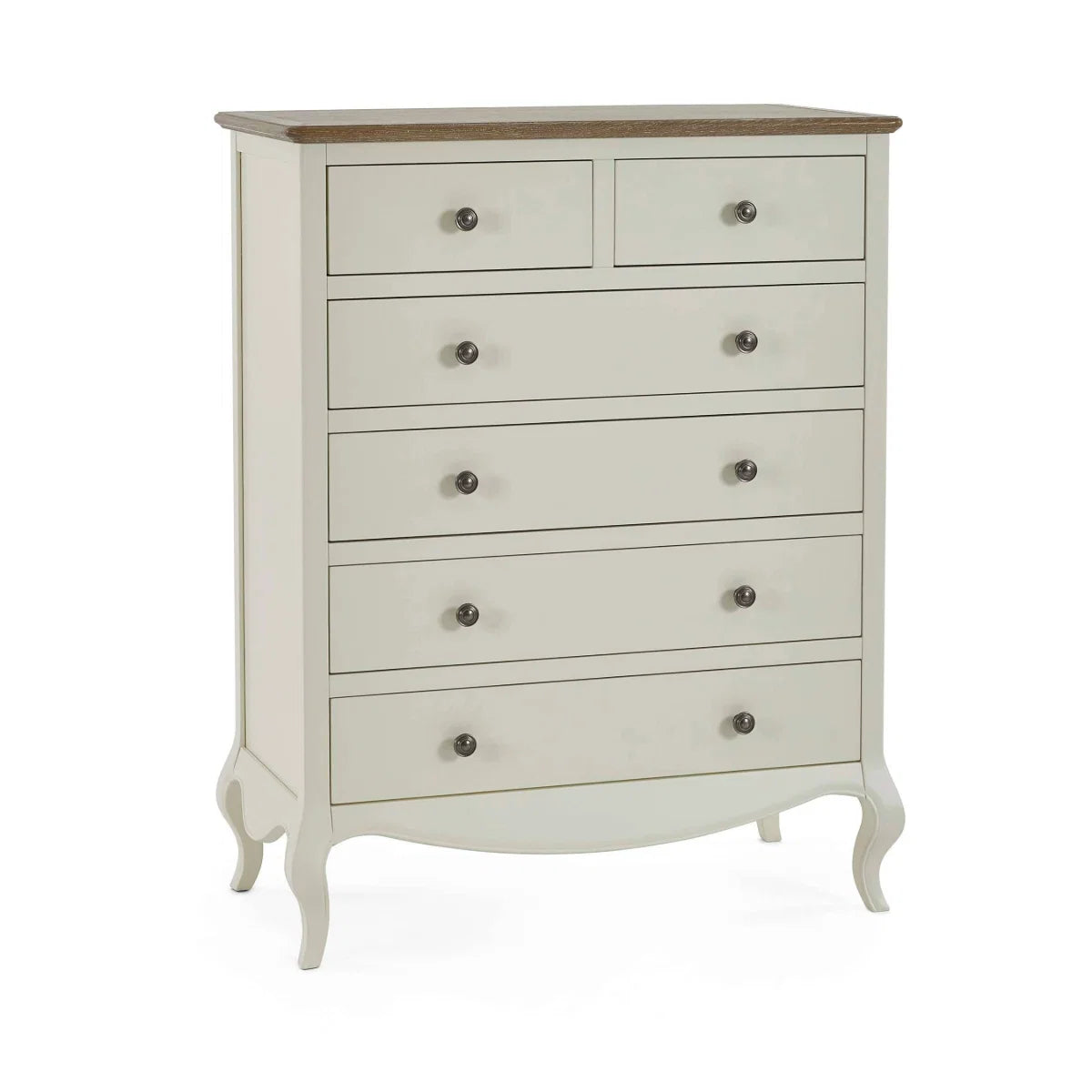Camille 4+2 Chest of Drawers | Ivory & Limed Oak