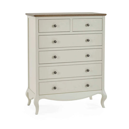 Camille 4+2 Chest of Drawers | Ivory & Limed Oak