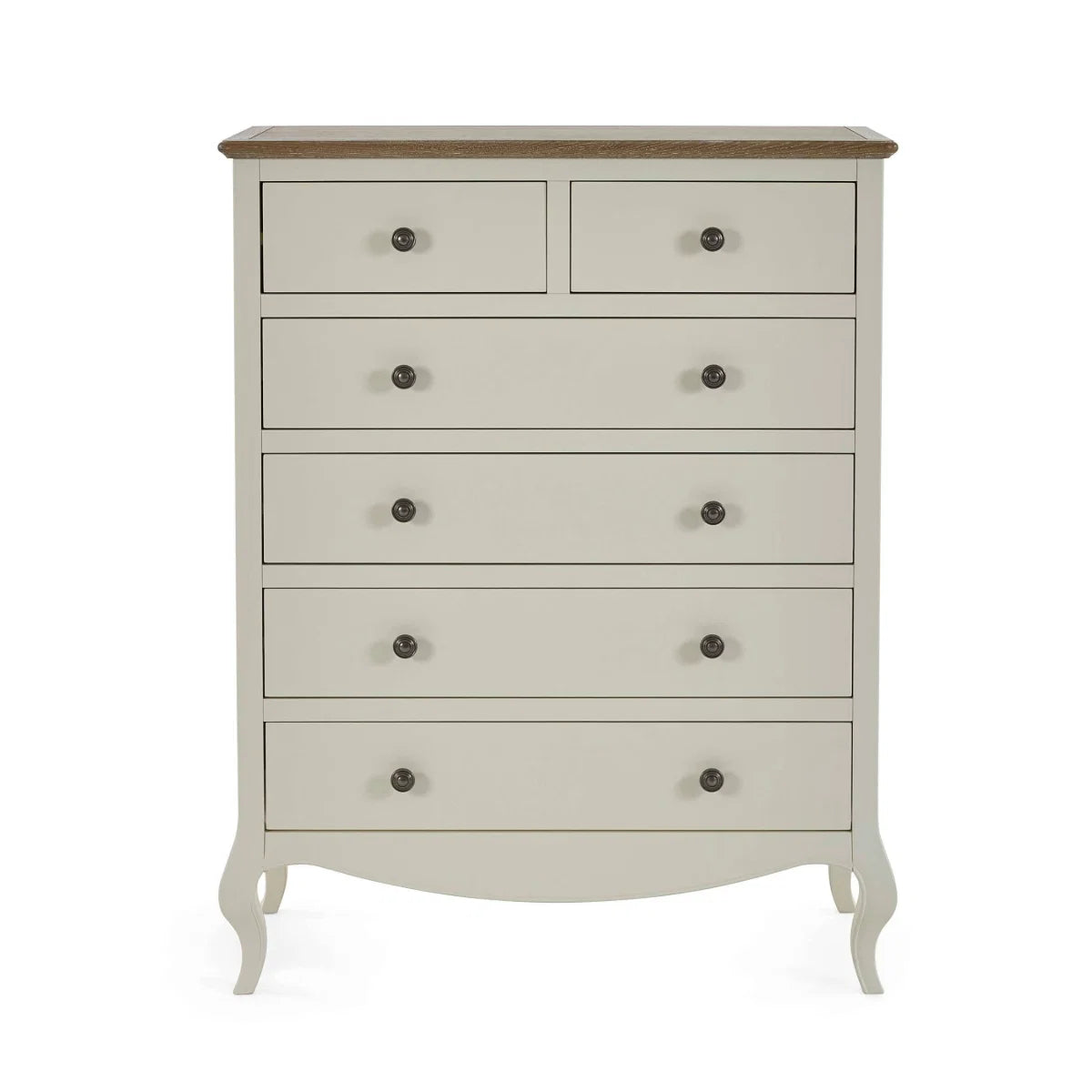 Camille 4+2 Chest of Drawers | Ivory & Limed Oak