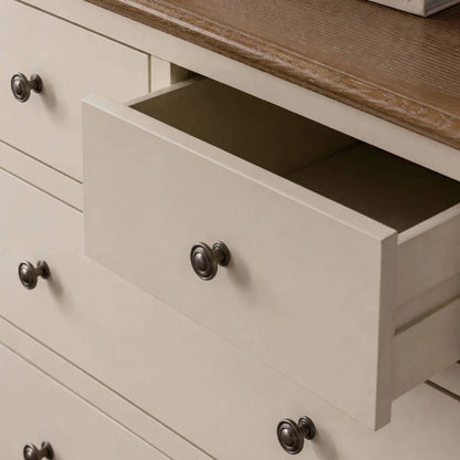 Camille 4+2 Chest of Drawers | Ivory & Limed Oak