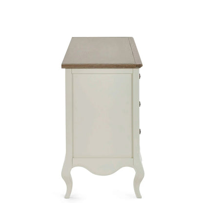 Camille 6 Drawer Wide Chest | Ivory & Limed Oak