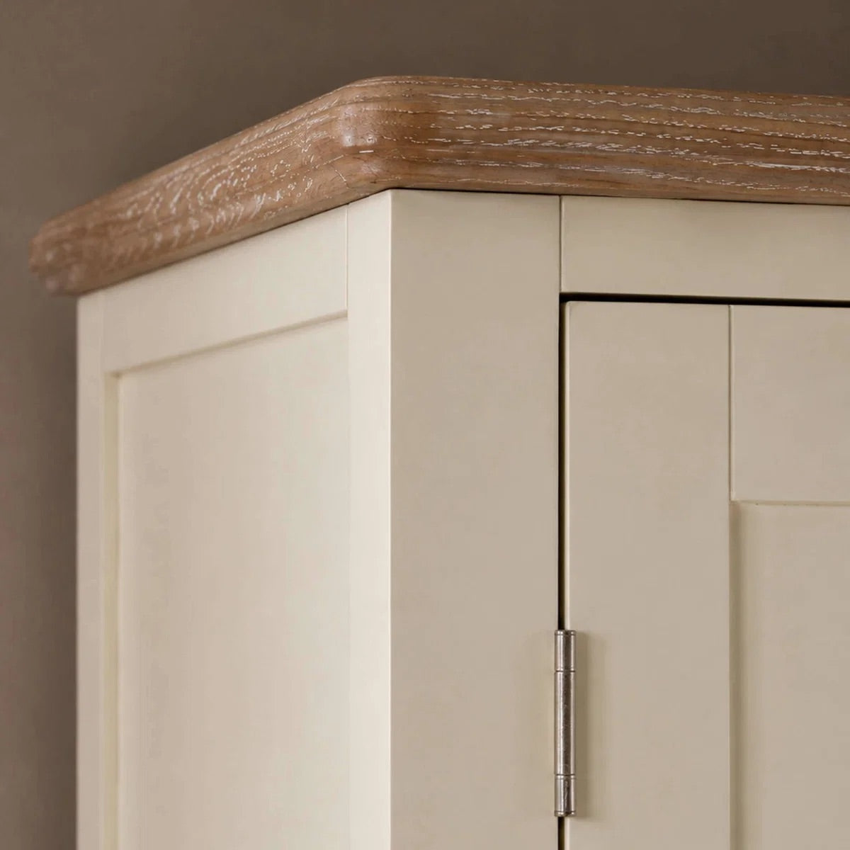 Camille Double Wardrobe with Drawer | Ivory & Limed Oak