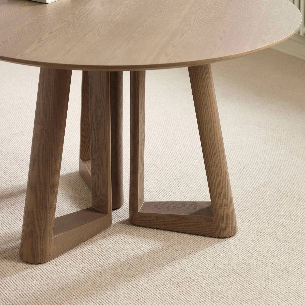 Caravelle 4 Seater Round Dining Table | Smokey Oak