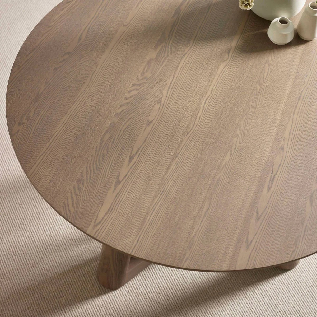 Caravelle 4 Seater Round Dining Table | Smokey Oak