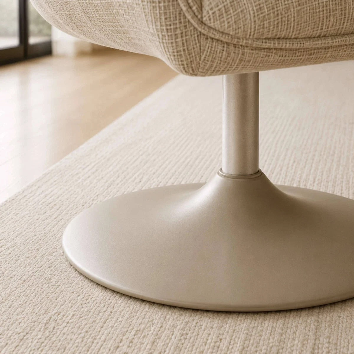 Caspian Upholstered Swivel Lounge Chair | Chenille