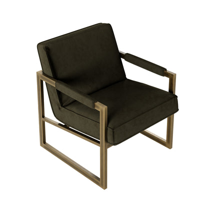 Shop the luxury Mickleton Club Chair by D.I. Designs, in luxurious olive chenille fabric and accented by a sleek, bronze-style frame. Shop online now at www.nobleandnook.co.uk