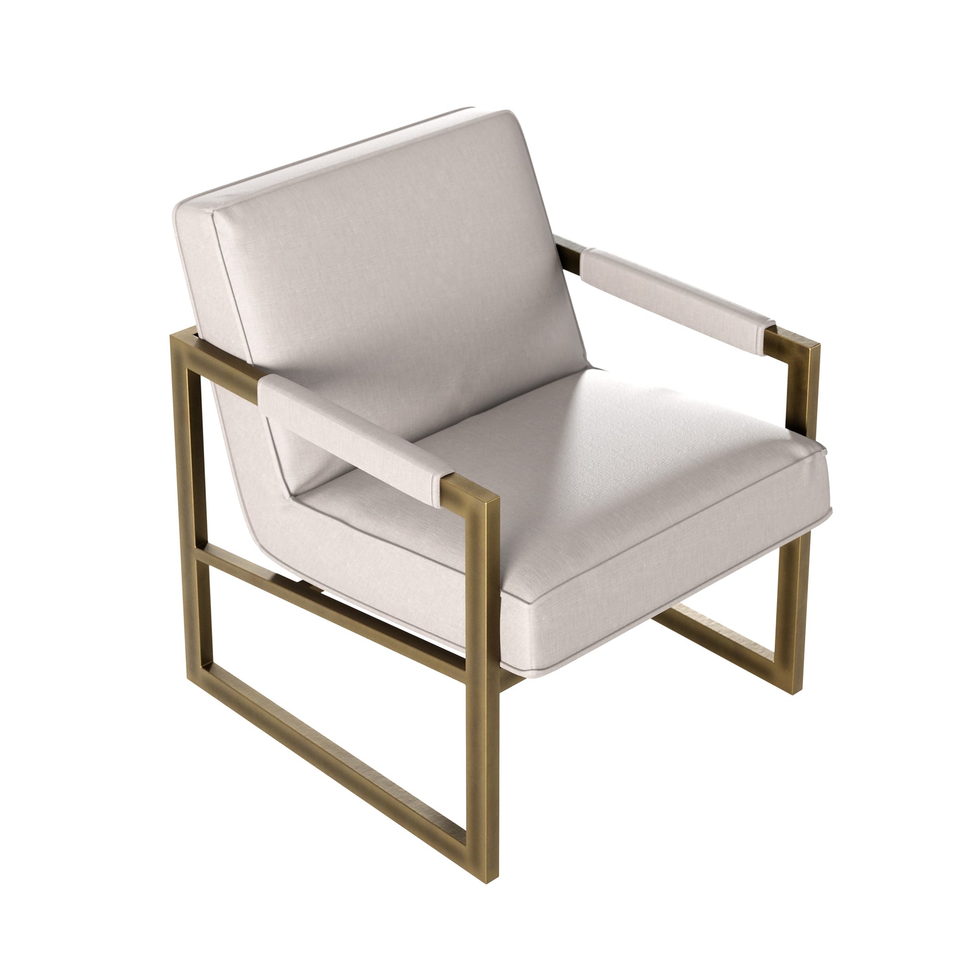 Shop the luxury Mickleton Club Chair by D.I. Designs, presented in chenille cream fabric and bronze-style frame. Shop online now at www.nobleandnook.co.uk