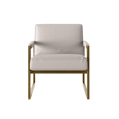 Shop the luxury Mickleton Club Chair by D.I. Designs, presented in chenille cream fabric and bronze-style frame. Shop online now at www.nobleandnook.co.uk