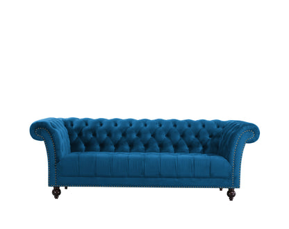 Shop the Chesterfield 3-Seater Sofa in Midnight Velvet featuring beautiful button detailing, gentle curves for a traditionally inspired style. Shop online today at www.nobleandnook.co.uk