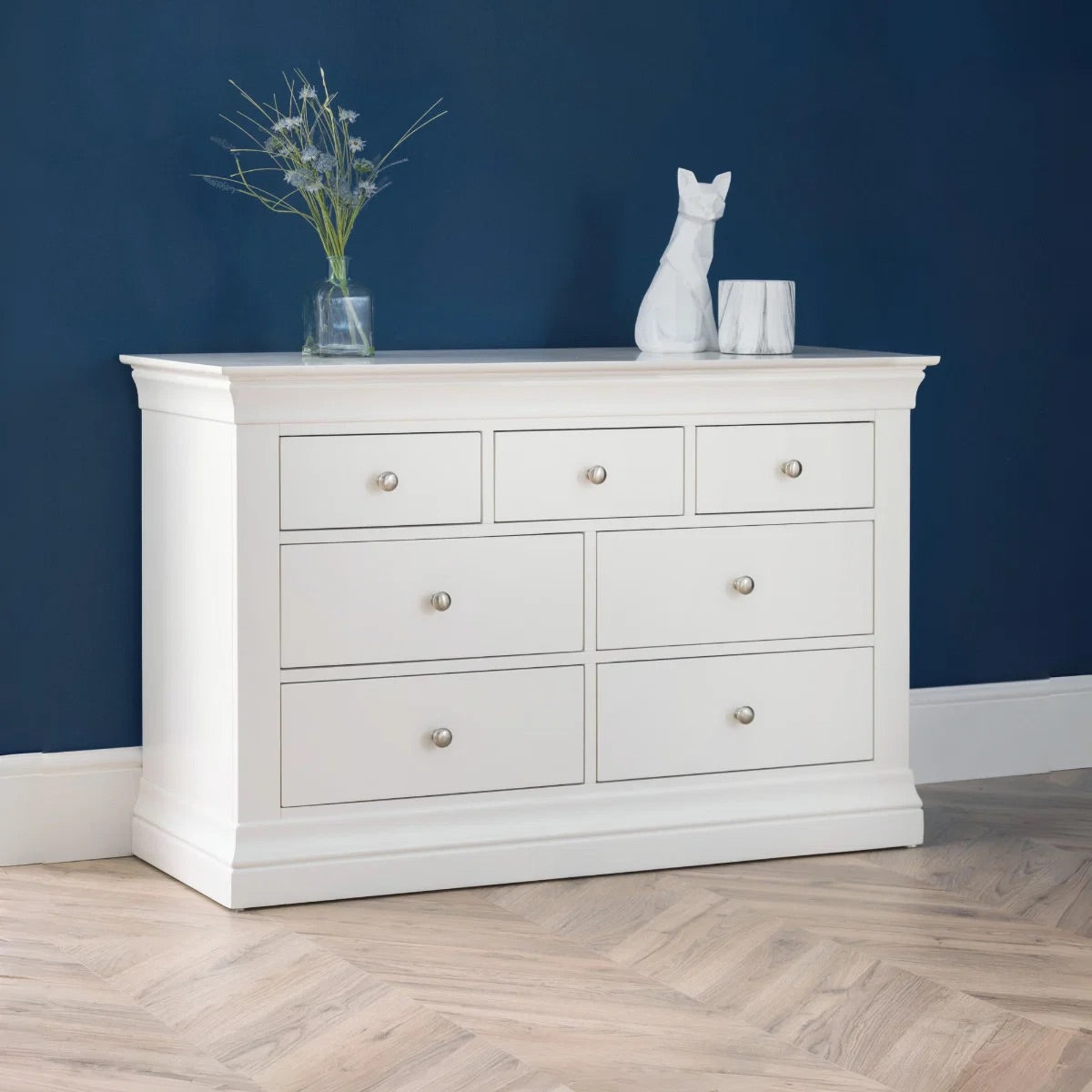 Clermont 4+3 Drawer Chest in White