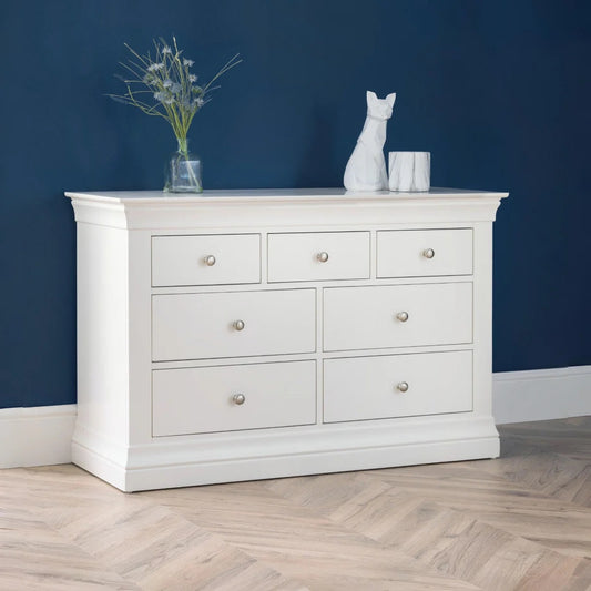 Clermont 4+3 Drawer Chest in White
