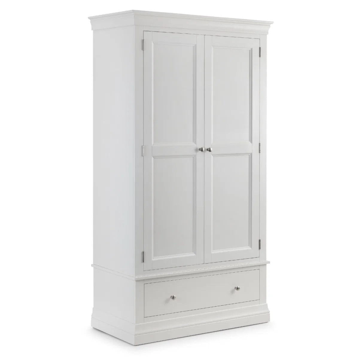 Clermont 2 Door 1 Drawer Wardrobe in White
