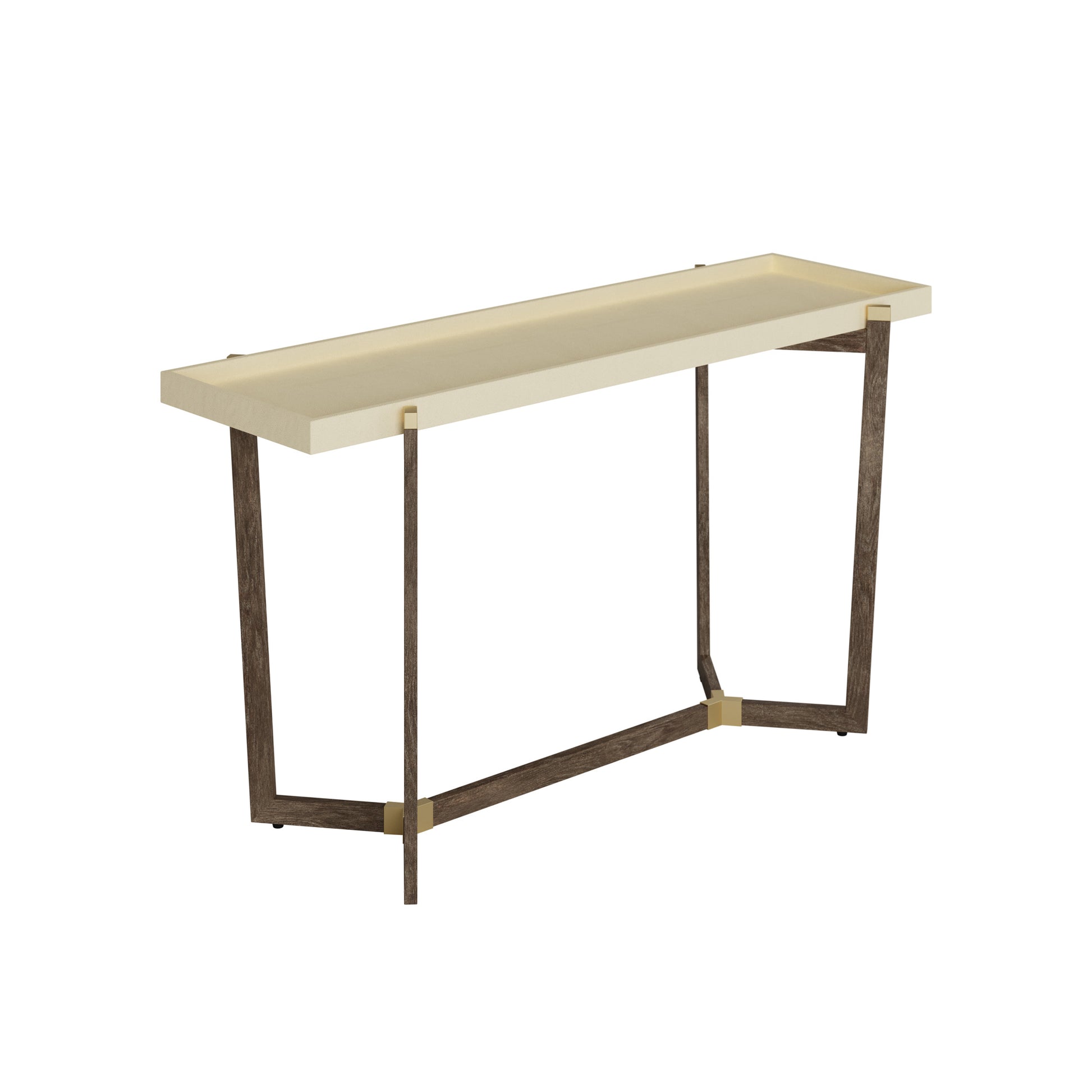 Shop the Hambledon Console Table in cream shagreen with walnut base. FREE UK Mainland Delivery. Shop online today at www.nobleandnook.co.uk