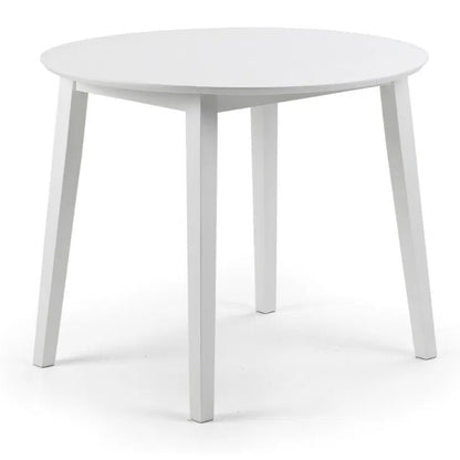 The Coast Drop Leaf 4 Seater Dining Table with two folding leaves allowing you to adapt it for everyday use or entertaining. Finished in a pristine white lacquer. H75 x L55/90 x W90 cm. Available at www.nobleandnook.co.uk