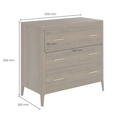 Abberley 3 Drawer Chest of Drawers | Oak