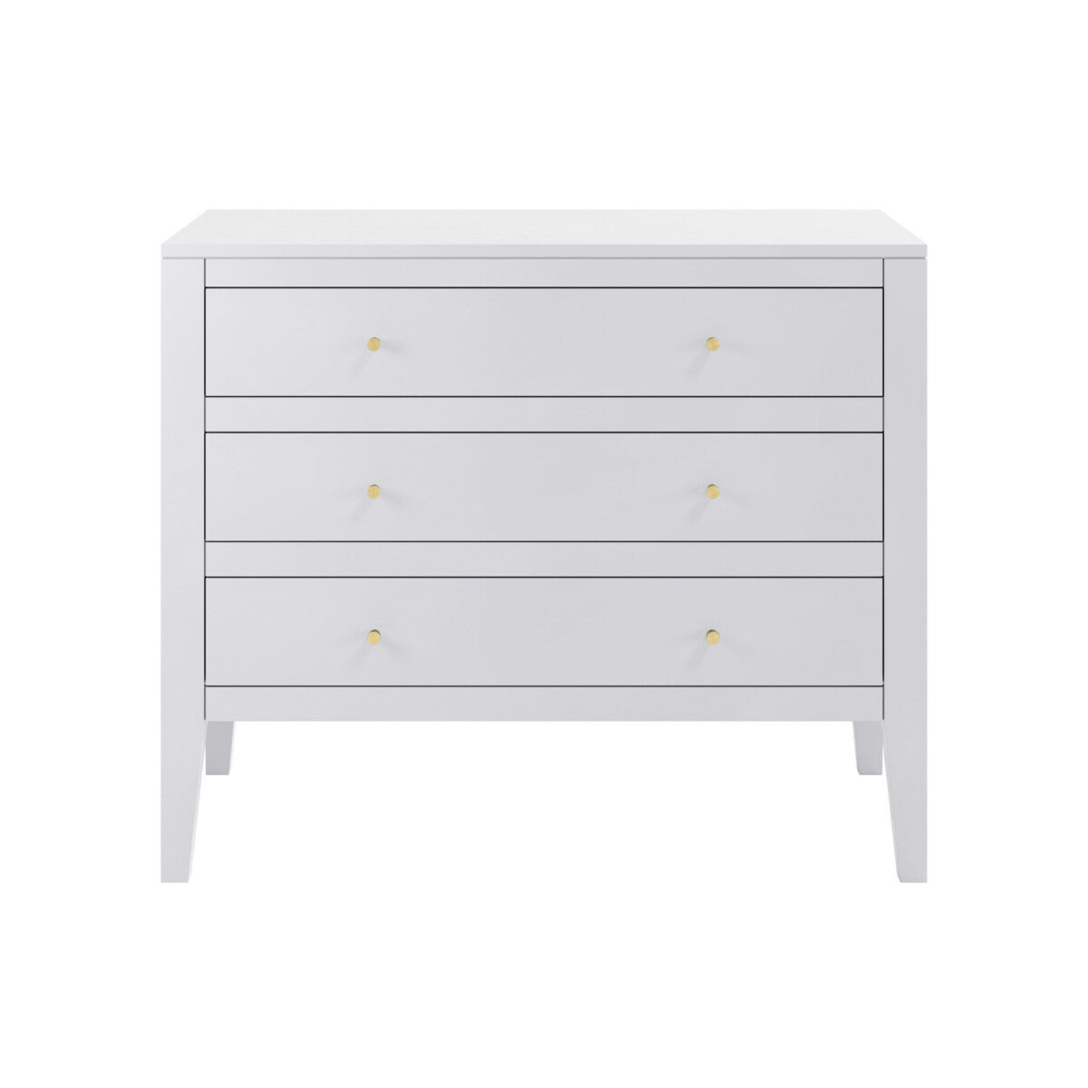 Shop this fully assembled elegant three-drawer chest, finished in a sleek white finish with brass-style handles for a refined look. FREE UK Mainland Delivery. Shop online today at www.nobleandnook.co.uk