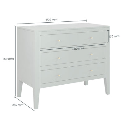 Shop this fully assembled elegant three-drawer chest, finished in a sleek white finish with brass-style handles for a refined look. FREE UK Mainland Delivery. Shop online today at www.nobleandnook.co.uk