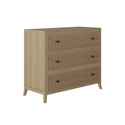 Shop the elegant Witley Chest of Drawers in oak with rattan latticed front by D.I. Designs. FREE UK MAINLAND DELIVERY. Shop online now at www.nobleandnook.co.uk