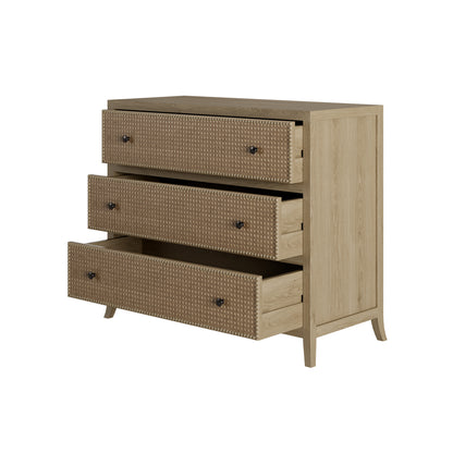 Shop the elegant Witley Chest of Drawers in oak with rattan latticed front by D.I. Designs. FREE UK MAINLAND DELIVERY. Shop online now at www.nobleandnook.co.uk