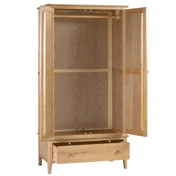 Shop the solid oak Cotswold 2 Door & 1 Drawer Wardrobe with 1 Drawer. FREE UK MAINLAND DELIVERY. Shop online now at www.nobleandnook.co.uk