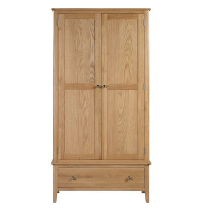Cotswold Solid Oak Double Wardrobe with Drawer
