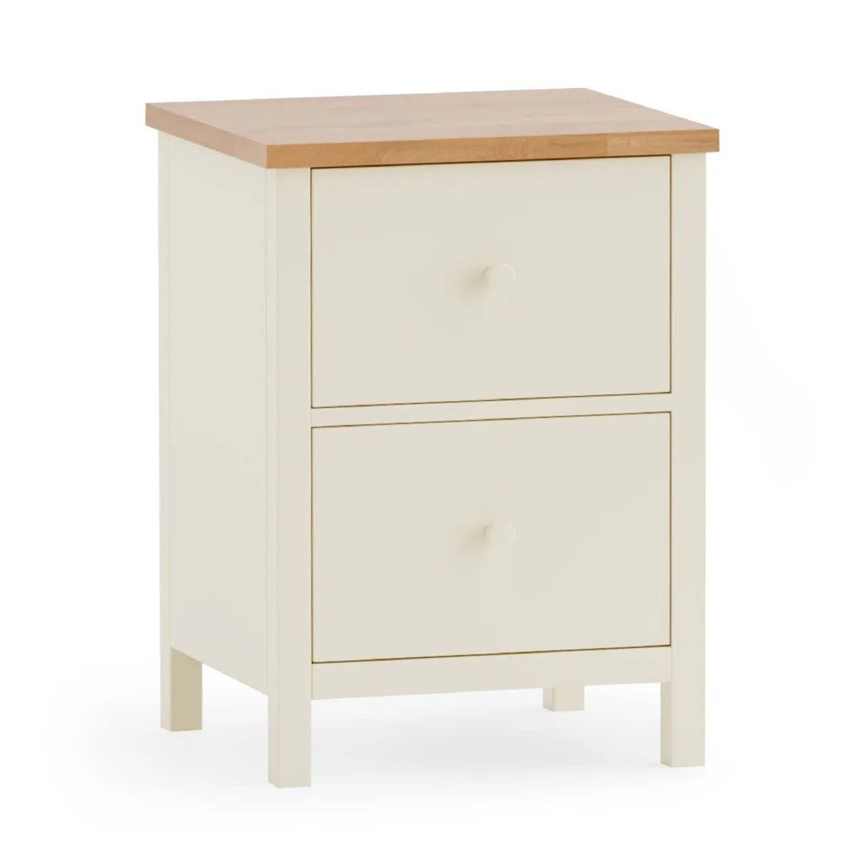 Coxmoor 2 Drawer Bedside Ivory & Oak