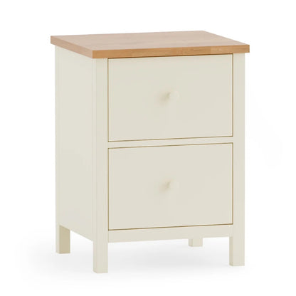 Coxmoor 2 Drawer Bedside Ivory & Oak