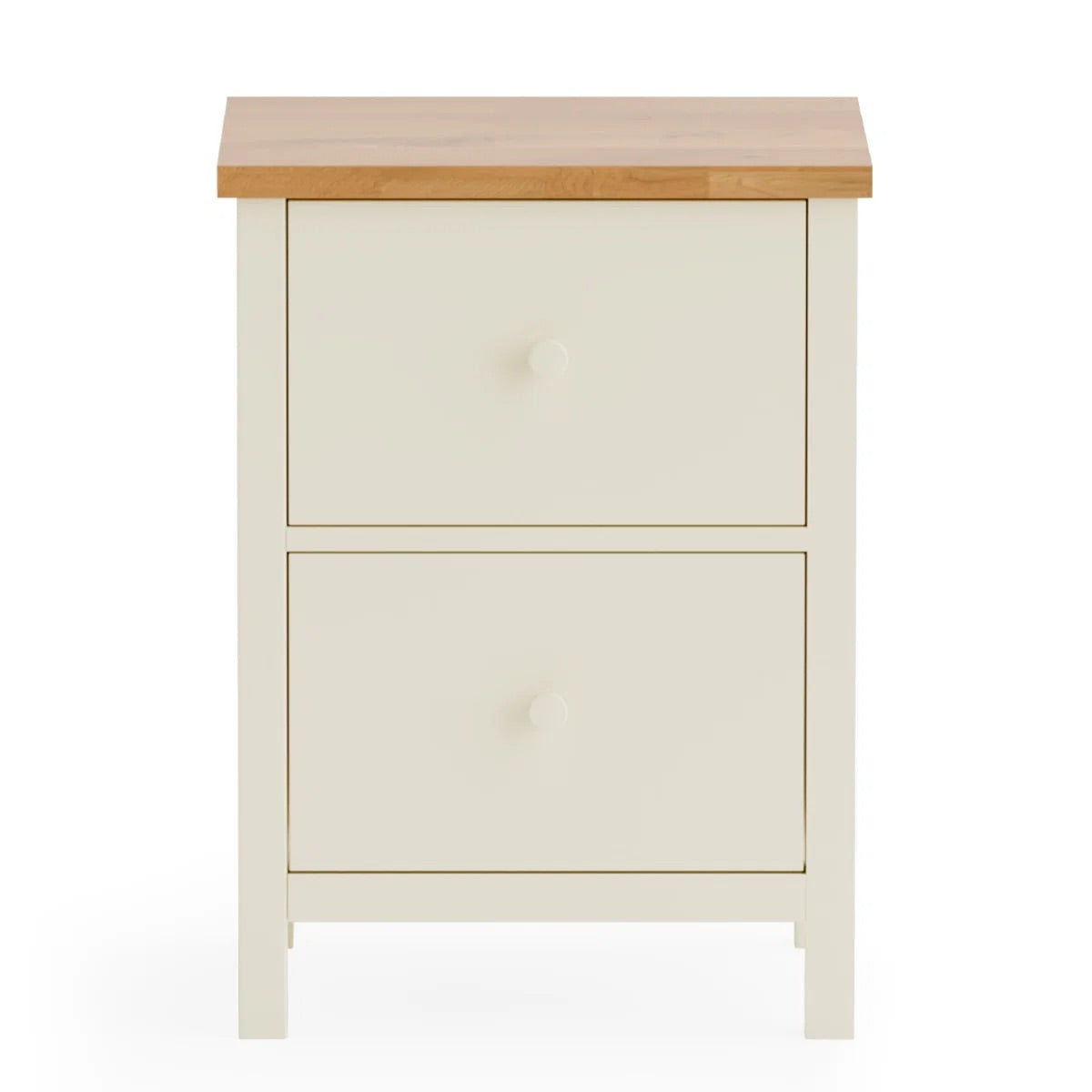 Coxmoor 2 Drawer Bedside Ivory & Oak