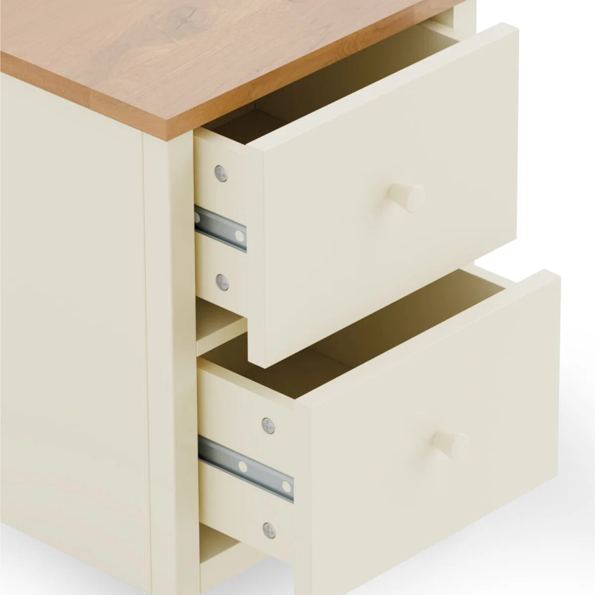 Coxmoor 2 Drawer Bedside Ivory & Oak