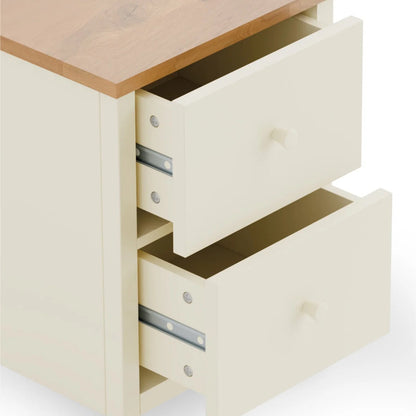 Coxmoor 2 Drawer Bedside Ivory & Oak