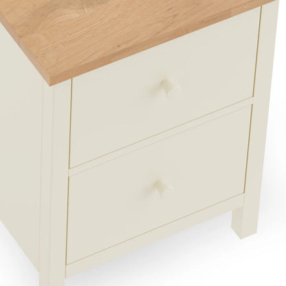 Pair of Coxmoor 2 Drawer Bedside Tables Ivory & Oak