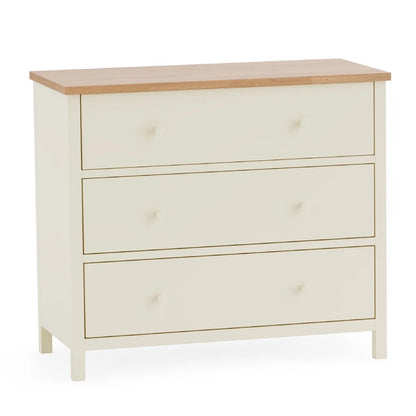 Coxmoor 3 Drawer Chest Ivory & Oak
